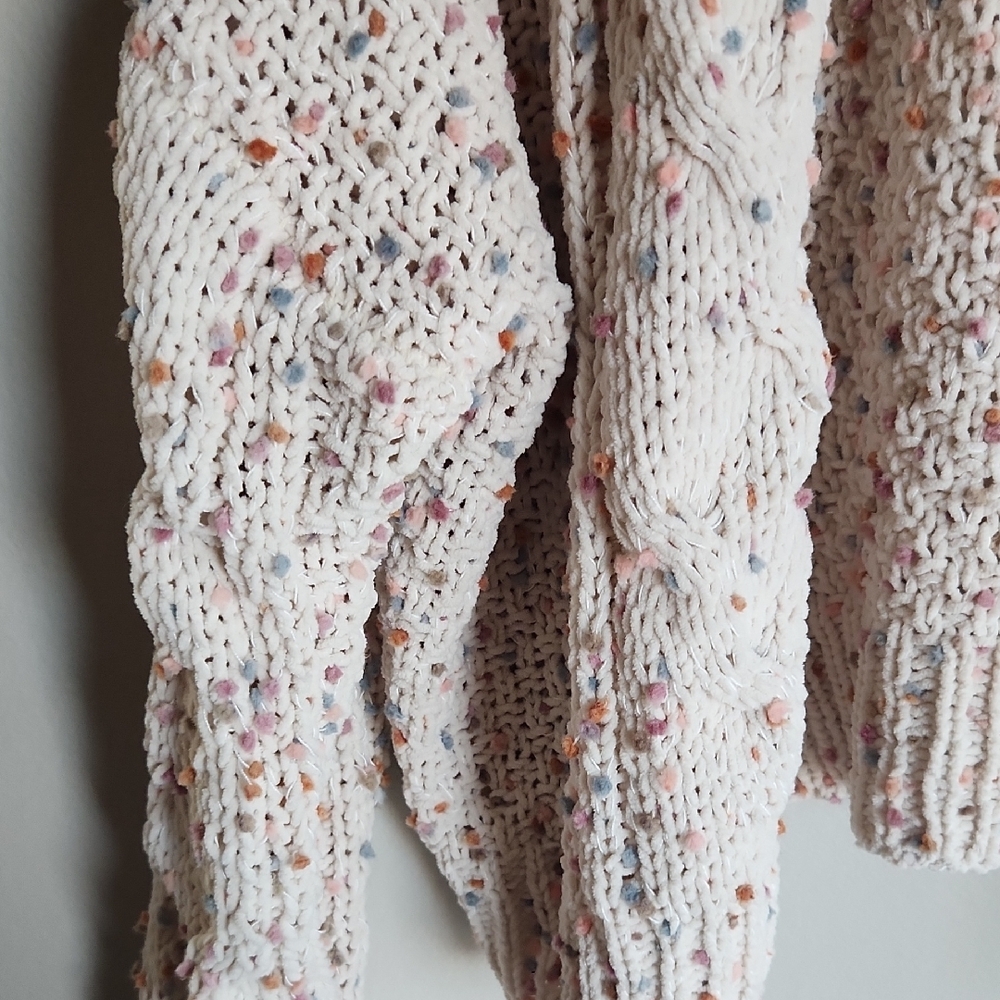 Jessica Simpson Cream Multicolor Knit Cardigan - Picture 4 of 5